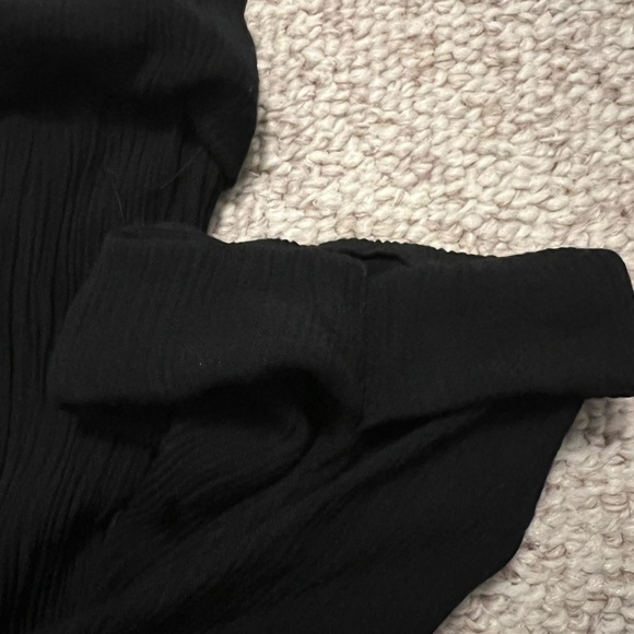 Anthropologie "TINY" Brand Black Blouse Shirt Tie Front Women’s Small Oversized - Picture 12 of 13